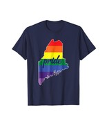 Halloween Shirts -  Maine State USA LGBT Pride Rainbow Shirt Gay Les Trans Shirt - £15.88 GBP - £19.07 GBP