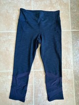 Athleta  Blue and black stripped Legging Bottom  mesh Women Size  SP - $33.66