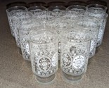 VINTAGE ANCHOR HOCKING WHITE LACE FILIGREE FLORAL 10 oz Glass TUMBLERS L... - $49.49