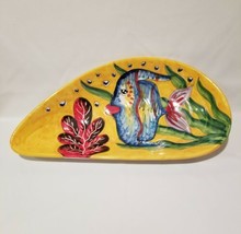 Vietri Sul Mare Ceramic Mussel Shaped Large Serving Bowl Dish Made In Italy - £98.69 GBP