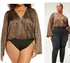 NWOT Good American Sebia Leopard Print Bodysuit sz 2 - £27.63 GBP