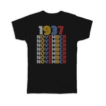 1937 November Colorful Retro Birthday : Gift T-Shirt Age Month Year Born - £19.74 GBP
