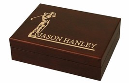 DA VINCI Personalized Engraved Wood Golf Ball Box with Space for 12 Balls - £48.21 GBP