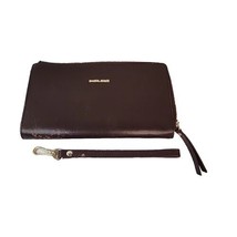 Marta Ponti Leather Continental Clutch Wallet/ Wristlet Dark Brown - £20.19 GBP