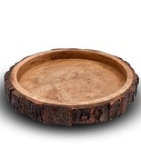 Beautiful Table Decor Round Shape Wooden Serving Tray/Platter for Home a... - £27.17 GBP