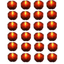 24 pc set ORANGE Jack-O-Lantern Pumpkin LED Battery Tea Light~HALLOWEEN~... - £27.45 GBP