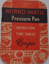 Vintage Mirro Matic Pressure Pan Instructions. Time Tables. &amp; Recipes 1946 - £4.71 GBP