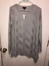 NWT The Limited Asymetrical Hem Sweater SZ XL Subtle Horizontal Stripes - £11.64 GBP