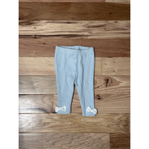 Nicole Miller Pants Girls 0-3 Months Blue Pull On Ribbed Knit Bow Casual... - $12.19