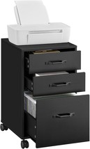 Vasagle File Cabinet, 3 Drawers Filing Cabinet For Home Office, With Wheels, For - £80.45 GBP