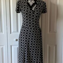 Snap Women&#39;s M Geometric Print Faux-Wrap Long Dress Multicolor - $363.21 MXN