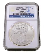 2012 S $1 Argent American Eagle Classé Par NGC Comme MS-69 Début Libère - £51.93 GBP
