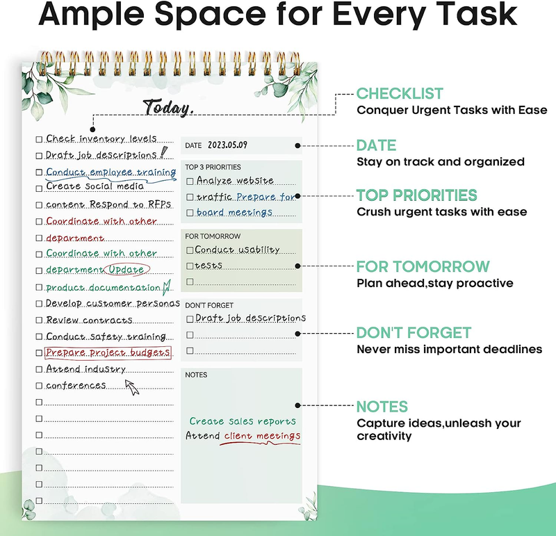 To Do List Pad - to Do List Notebook for Work with 52 Sheets, Undated Daily Plan Item image 2
