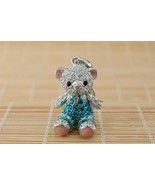 Crossfor Teddy Bear Clear Blue Crystal Necklace Boy Teddy-03BL Japan - £63.58 GBP