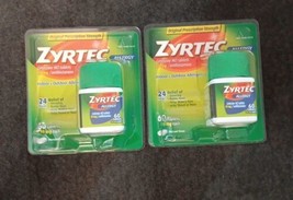 2 Pks Zyrtec Allergy Relief 10mg Tablets 60 Count (NO15) - £31.13 GBP