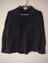 Cloth &amp; Stone Women White Speckles On Black Button Up Shirt Size Small EUC - £20.57 GBP