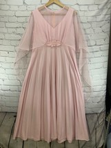 Pink Layered Handmade Formal Dress Bridesmaid Full Length Maxi Sz M Medium Flaw - £31.31 GBP