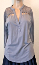 Beautiful Cotton Blend Top with Lace &amp; Cutouts Size M - $20.66