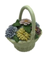 Vintage 1980 Avon Exclusive Hand Painted Porcelain Bisque Flower Basket 4&quot; - $17.19 CAD