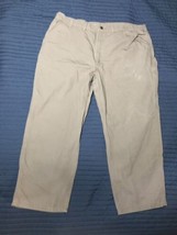 Carhartt Relaxed Fit Men&#39;s Size 46x30 Dark Khaki Denim Straight Jeans - $19.80