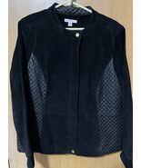 Isaac Mizrahi Live Women&#39;s Full Zip Black Suede Leather Jacket Size 20W - €25,46 EUR