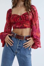 For Love &amp; Lemons trisha crop top in Red - size XS - £53.31 GBP