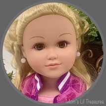 Frosted Look Round Dangle Doll Earrings • 18 Inch Doll Jewelry - $6.86