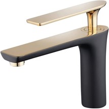 Hiendure Vessel Sink Faucet Black And Gold Bathroom Sink Faucet Modern Vanity - £76.72 GBP