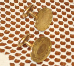 Cuff Links-Bean Back-No Monogram- GF-Art Nouveau - £19.71 GBP