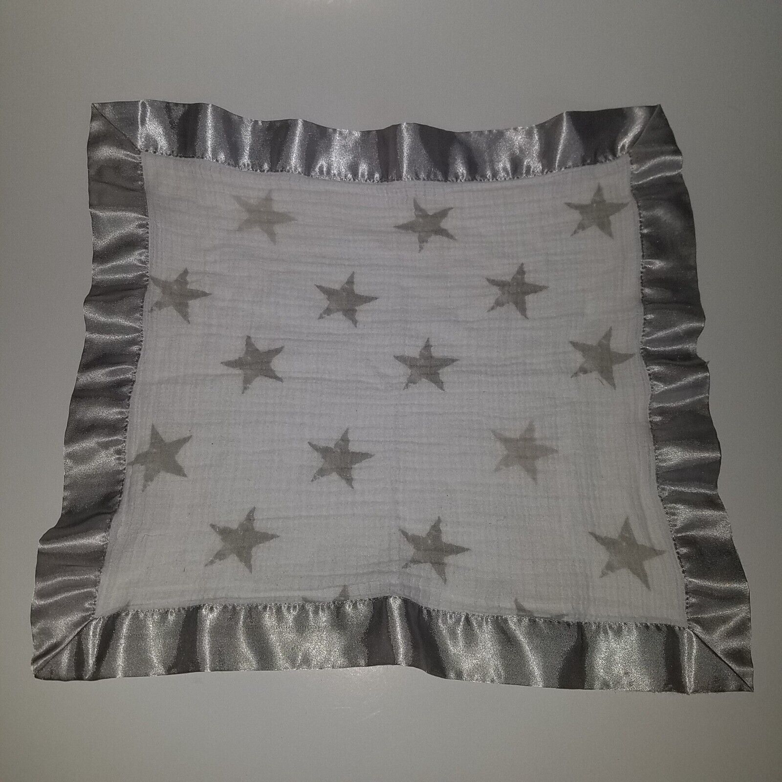 Primary image for Aden & Anais Gray Stars Square Muslin Lovey Silver Satin Trim