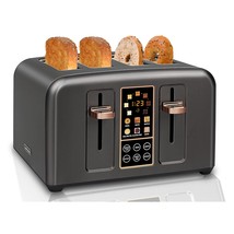 Toaster 4 Slice, Stainless Steel Bread Toaster With Lcd Display And Touch Button - £120.59 GBP