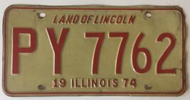 1974  Illinois  LAND OF LINCOLN  license plate  GAS OIL SIGN 74  IL - $11.76