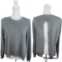 MelloDay Women&#39;s Sweater Plus Size Split Back Long Sleeve Gray Size 2XL NEW - £41.36 GBP