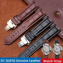 Notched Leather Watch Strap Fit for Gc Guess 20x11mm 22x13mm Waterproof ... - $21.84+