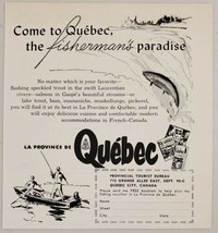 1960 Print Ad Quebec Canada Tourist Bureau Fisherman&#39;s Paradise Men Fishing - £8.55 GBP