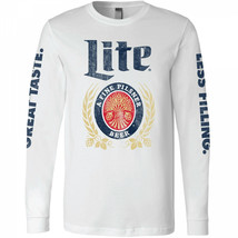 Miller Lite Great Taste Less Filling Long Sleeve Shirt White - $44.98