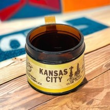 Siesta Ware Kansas City Amber Brown Barrel Short Glass Vtg Beer Mug Wood Handle - £11.10 GBP