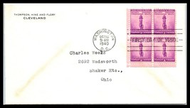 1940 US FDC Cover - For Defense 3c Block of 4, Washington DC V3 - £2.32 GBP
