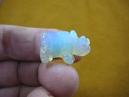 (Y-RHI-514) RHINOCEROS white Albino I love little Rhino RHINOS gemstone ... - $8.59