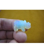 (Y-RHI-514) RHINOCEROS white Albino I love little Rhino RHINOS gemstone ... - $159.46 MXN