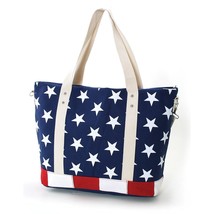 Stars and Stripes USA Flag Canvas Tote Bag - $21.00