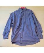 Tommy Hilfiger Mens Original Oxford Shirt Size 17x34/35 Blue Long Sleeve... - $9.85