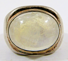 Vintage Sterling Silver and White Quartz Ring Size 7.75 - $88.11