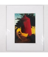 White Mat Photo Tea Cup &amp; Coffee Pot Landscape Americana Ltd Signed Colo... - £18.02 GBP