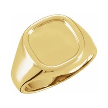 Authenticity Guarantee 
18k Yellow Gold Men&#39;s 12 mm Square Signet Ring - £2,902.93 GBP+