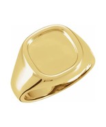 Authenticity Guarantee 
18k Yellow Gold Men&#39;s 12 mm Square Signet Ring - £2,894.24 GBP+
