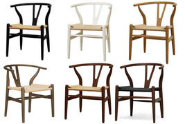 2x Danish Wishbone Y C24 Style Dining Chairs in Natural Black White Brown Walnut - £359.67 GBP+
