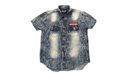 Another Hype Piece AHP Warrior Band 92 World Tour Distressed S/S button up Sz XL - £44.77 GBP