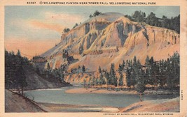 Antique Postcard Wyoming Yellowstone Canyon Near Tower Fall - £2.86 GBP