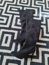 River Island Black Knee High Boots Suede Size 5uk Express Shipping  - £27.16 GBP